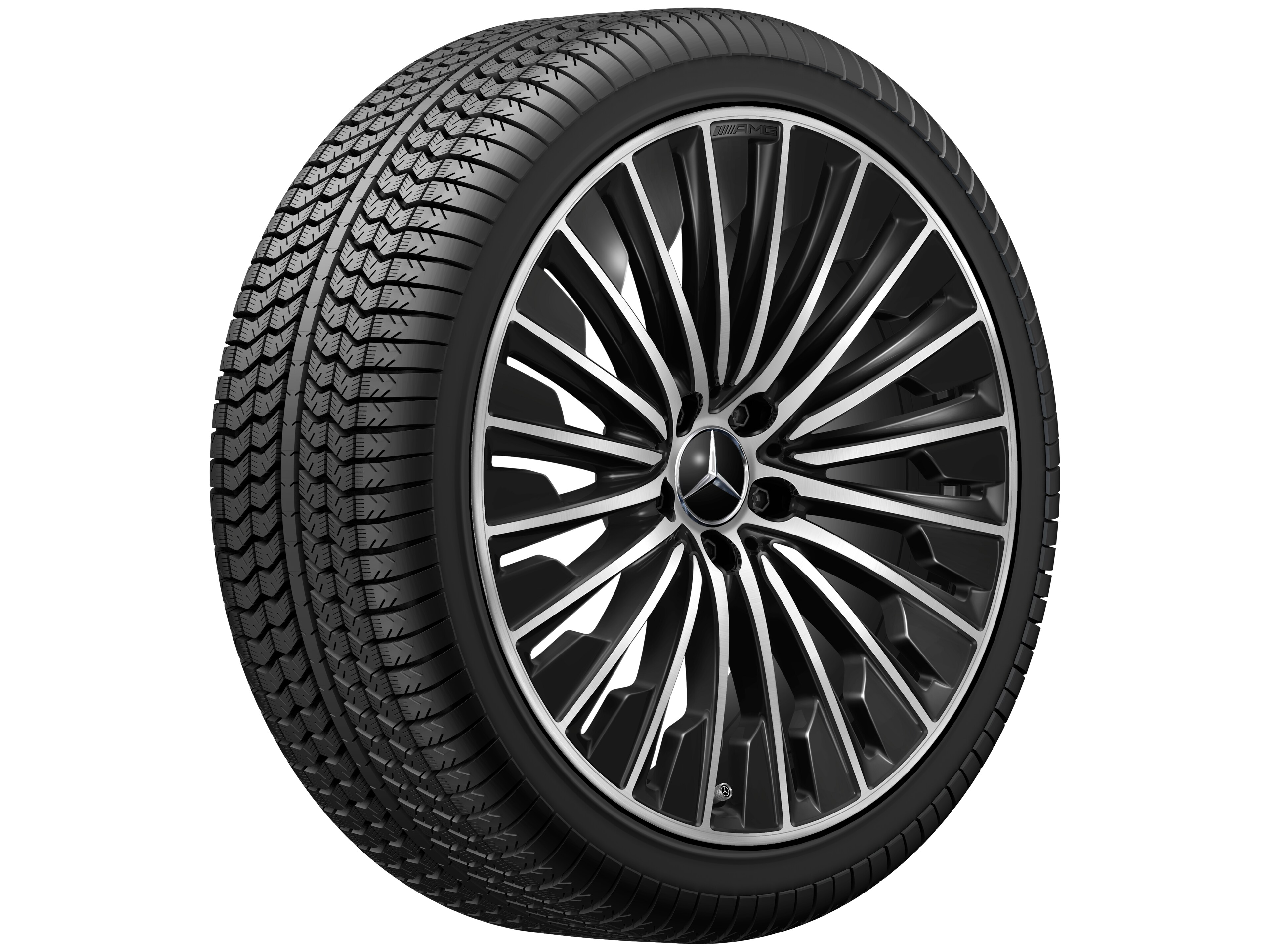 AMG Vielspeichen-Rad, 50,8 cm (20 Zoll) - 8,5 J x 20 ET 35,5, schwarz, glanzgedreht