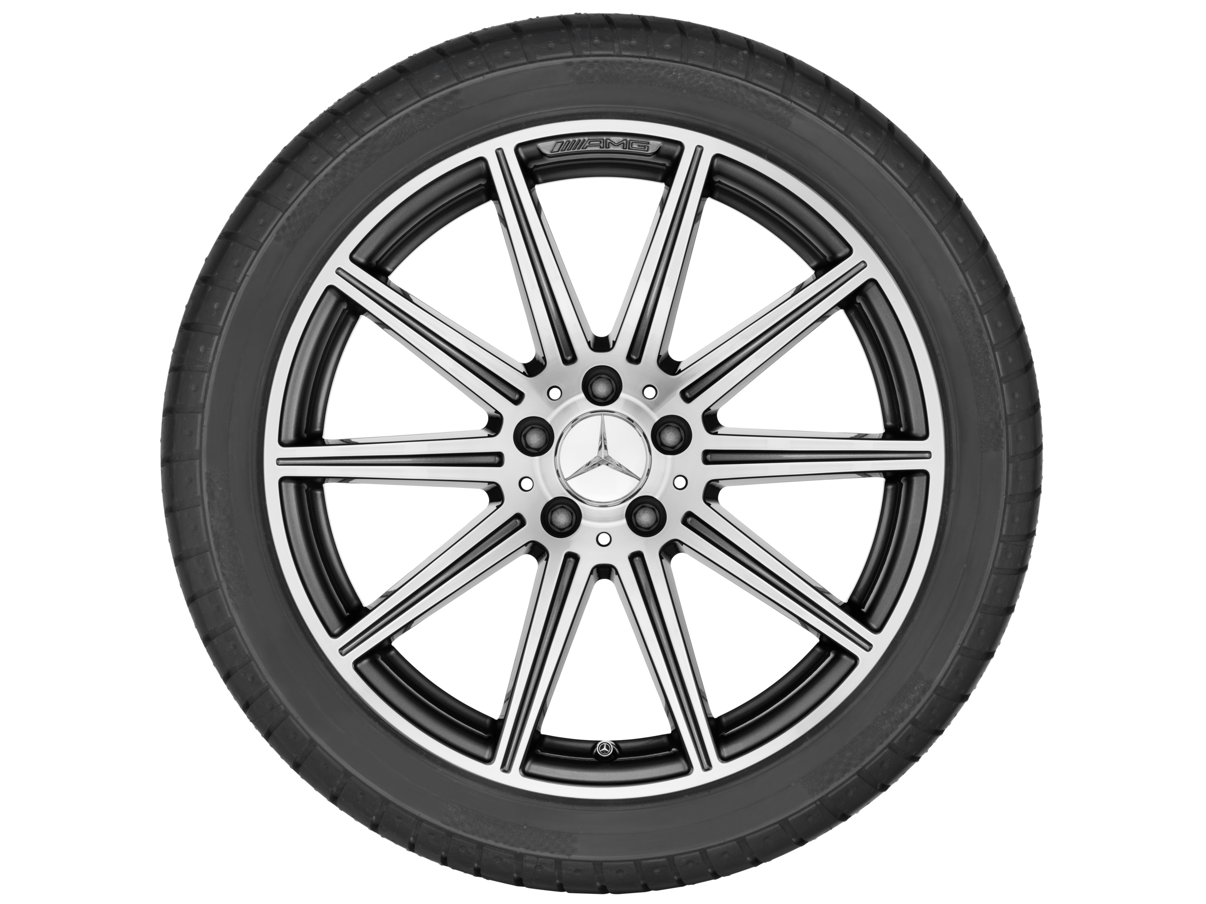 AMG 10-Speichen-Rad, 48,3 cm (19 Zoll) - 9,5 J x 19 ET 52, titangrau, glanzgedreht