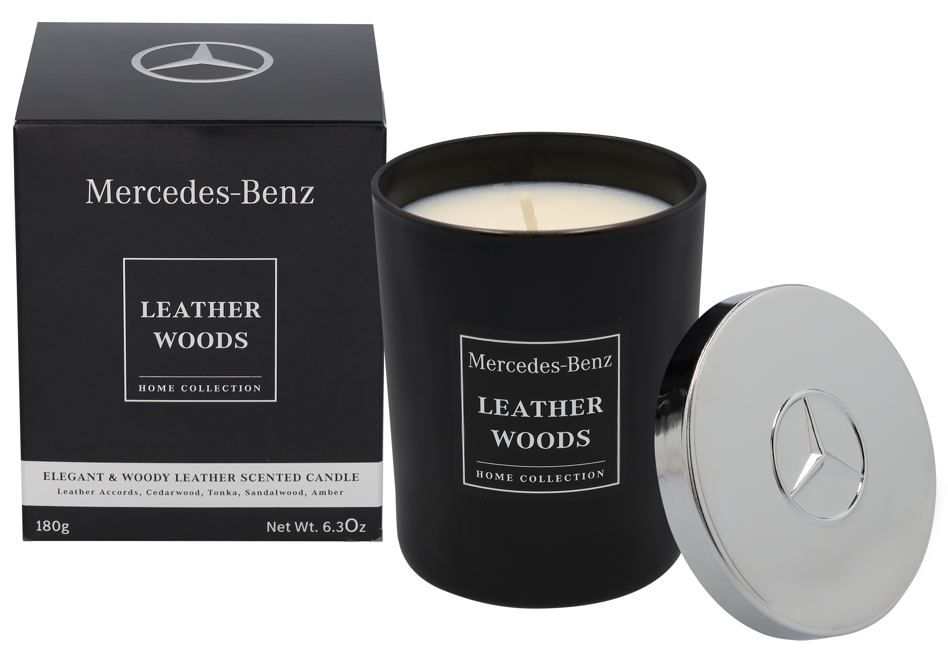 Duftkerze, Leather Woods, 180 g - INCC