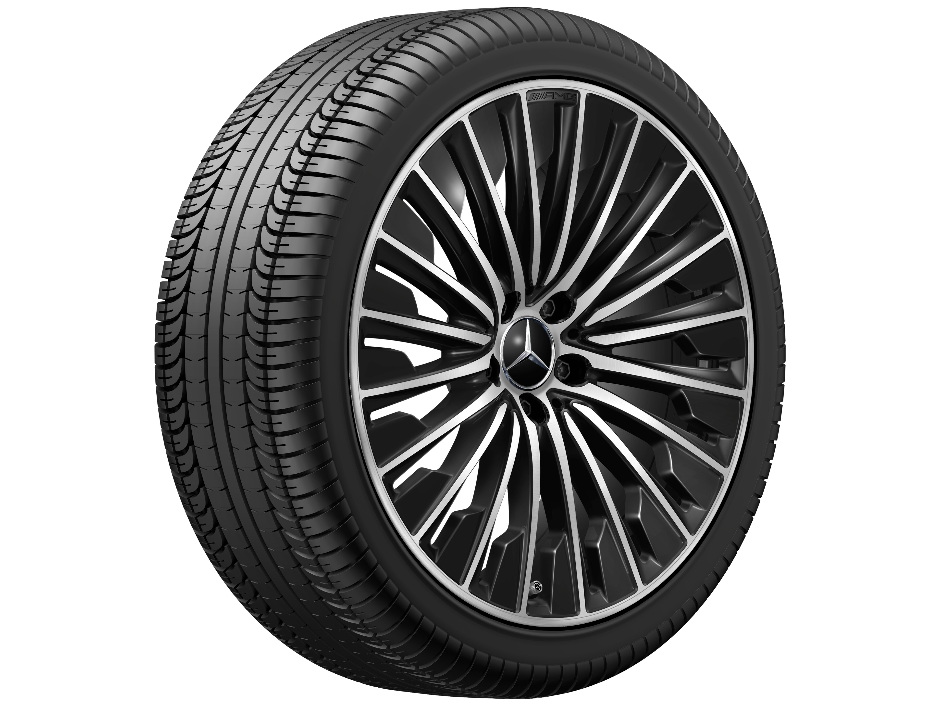 AMG Vielspeichen-Rad, 50,8 cm (20 Zoll) - 8,5 J x 20 ET 35,5, schwarz, glanzgedreht