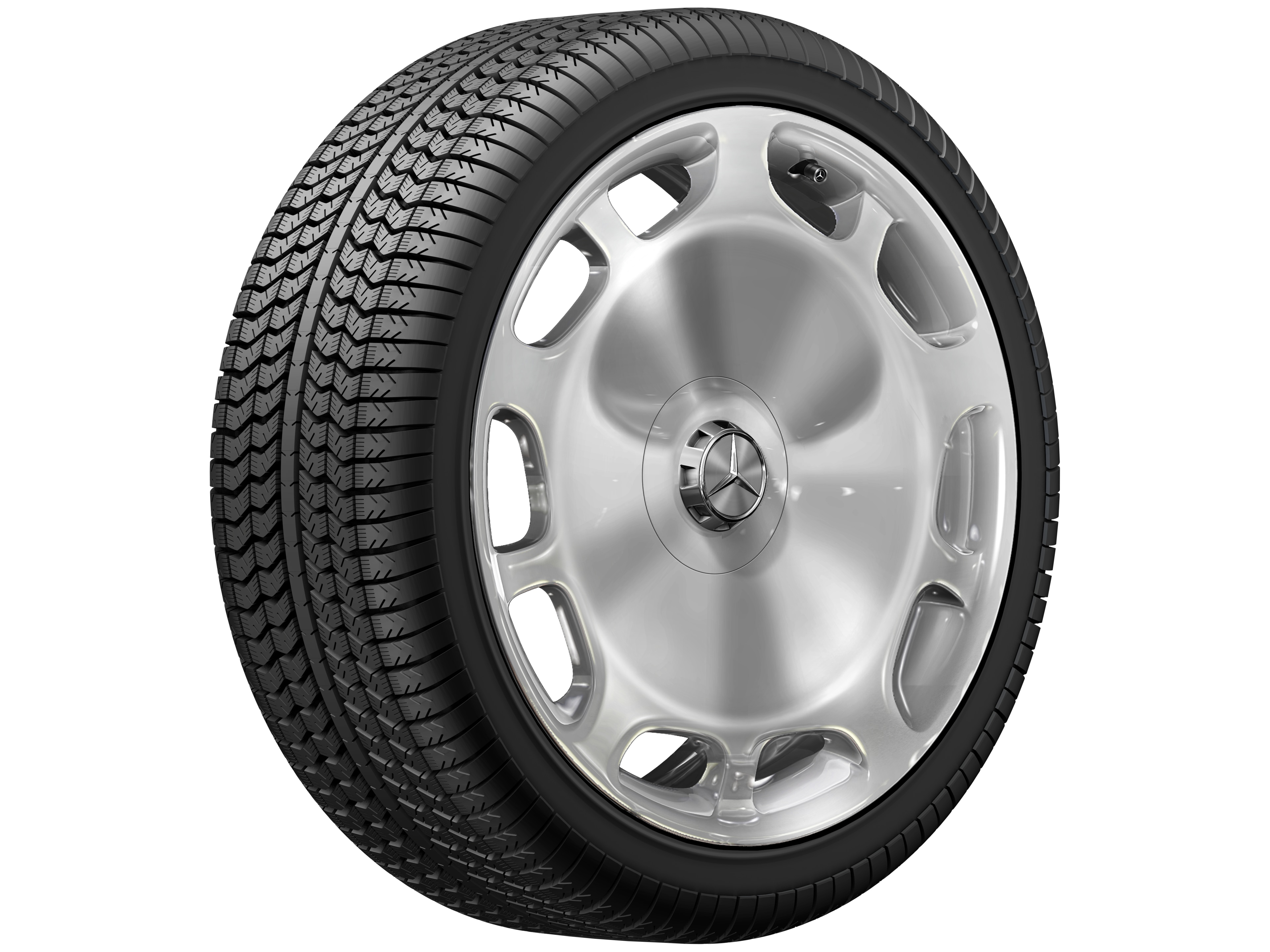 10-hole wheel, 50.8 cm (20-inch) - 8,5 J x 20 ET 36, silver-coloured, polished