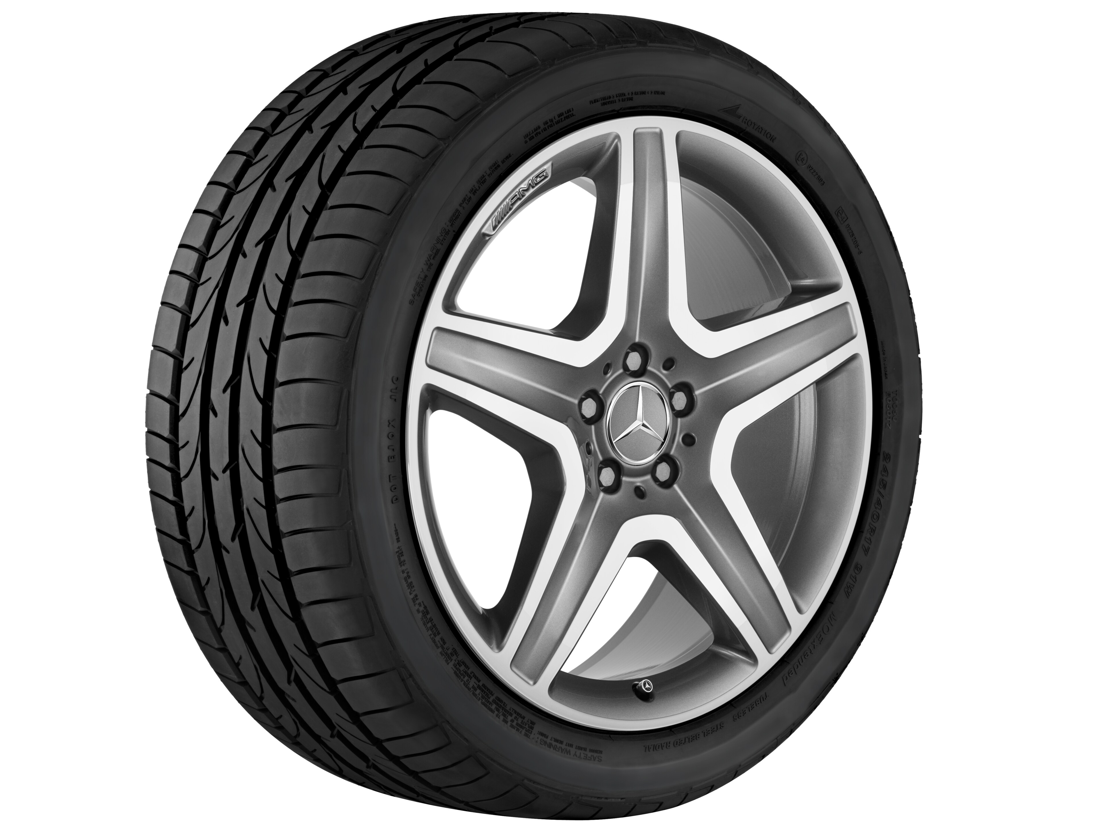 AMG 5-Speichen-Rad, 50,8 cm (20 Zoll) - 9 J x 20 ET 57, titangrau, glanzgedreht