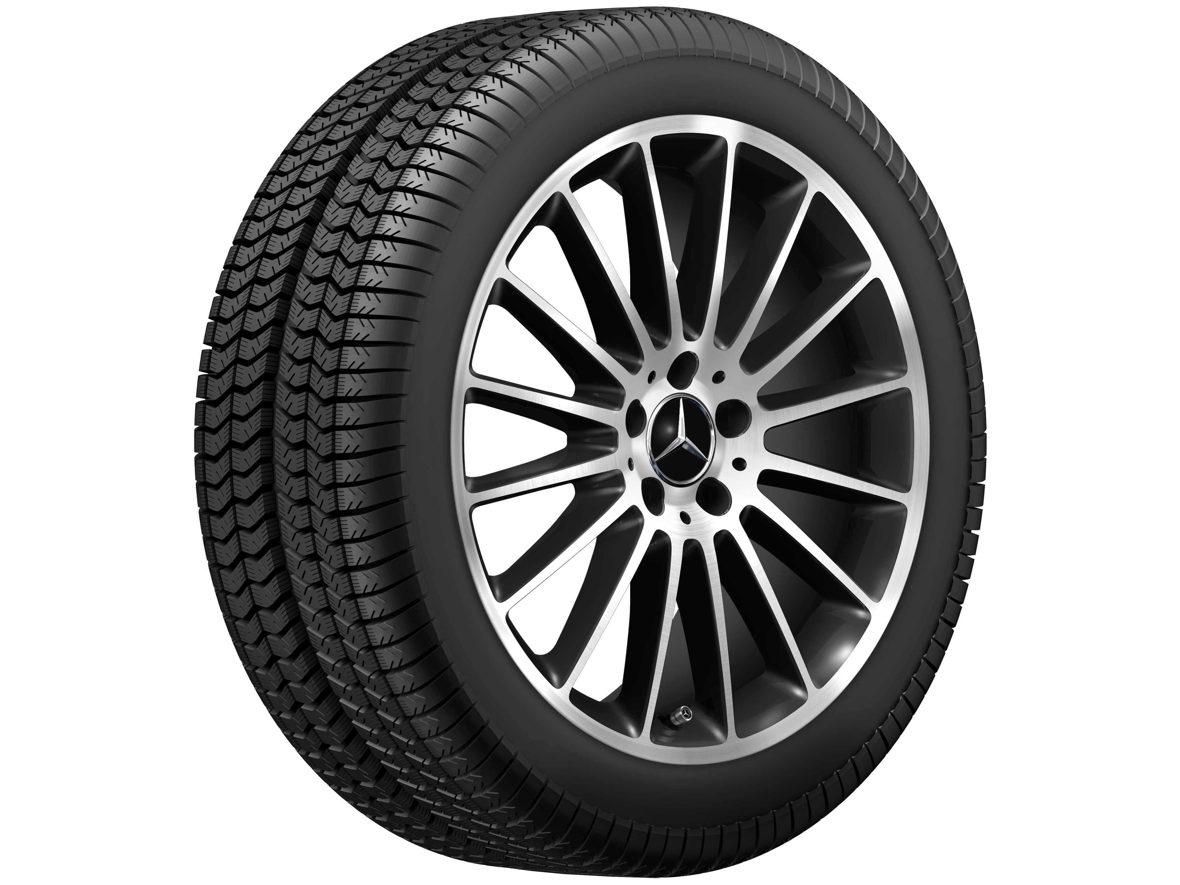 16-Speichen-Rad, 48,3 cm (19 Zoll) - 8 J x 19 ET 52, schwarz, glanzgedreht