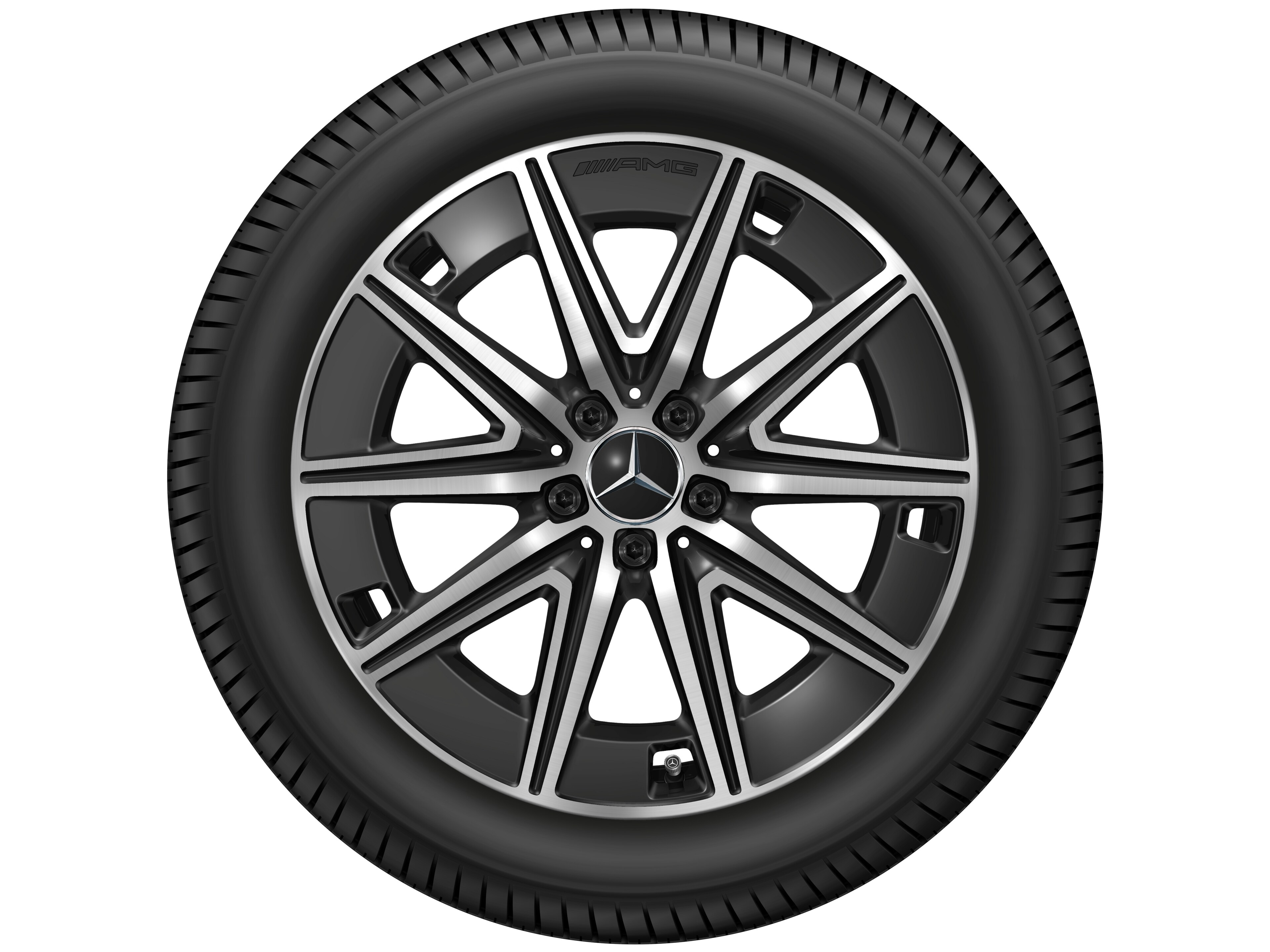 AMG 10-Speichen-Rad, 48,3 cm (19 Zoll) - 7,5 J x 19 ET 53,5, schwarz, glanzgedreht