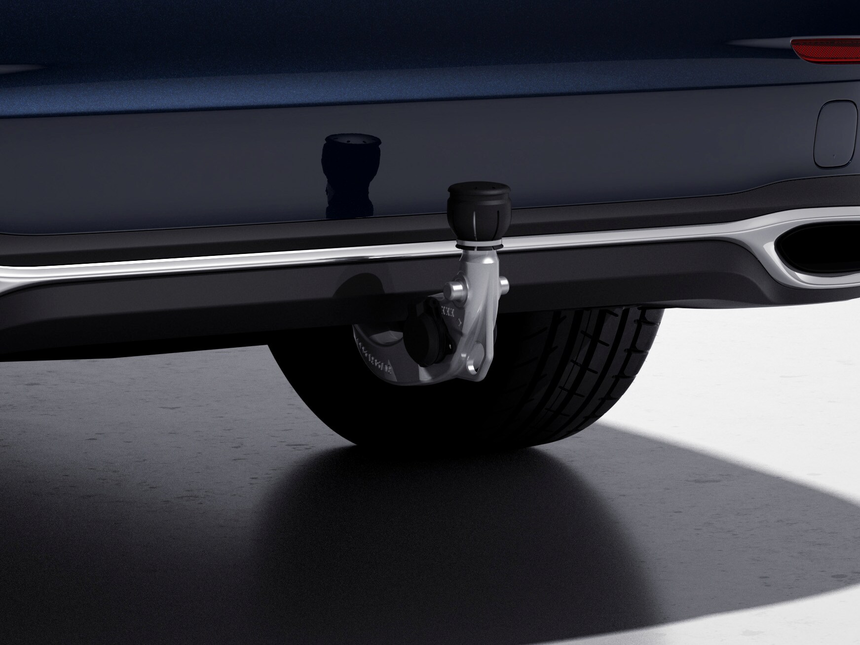Trailer hitch, semi-automatic tilt-down, with electrical kit, ECE - Steel