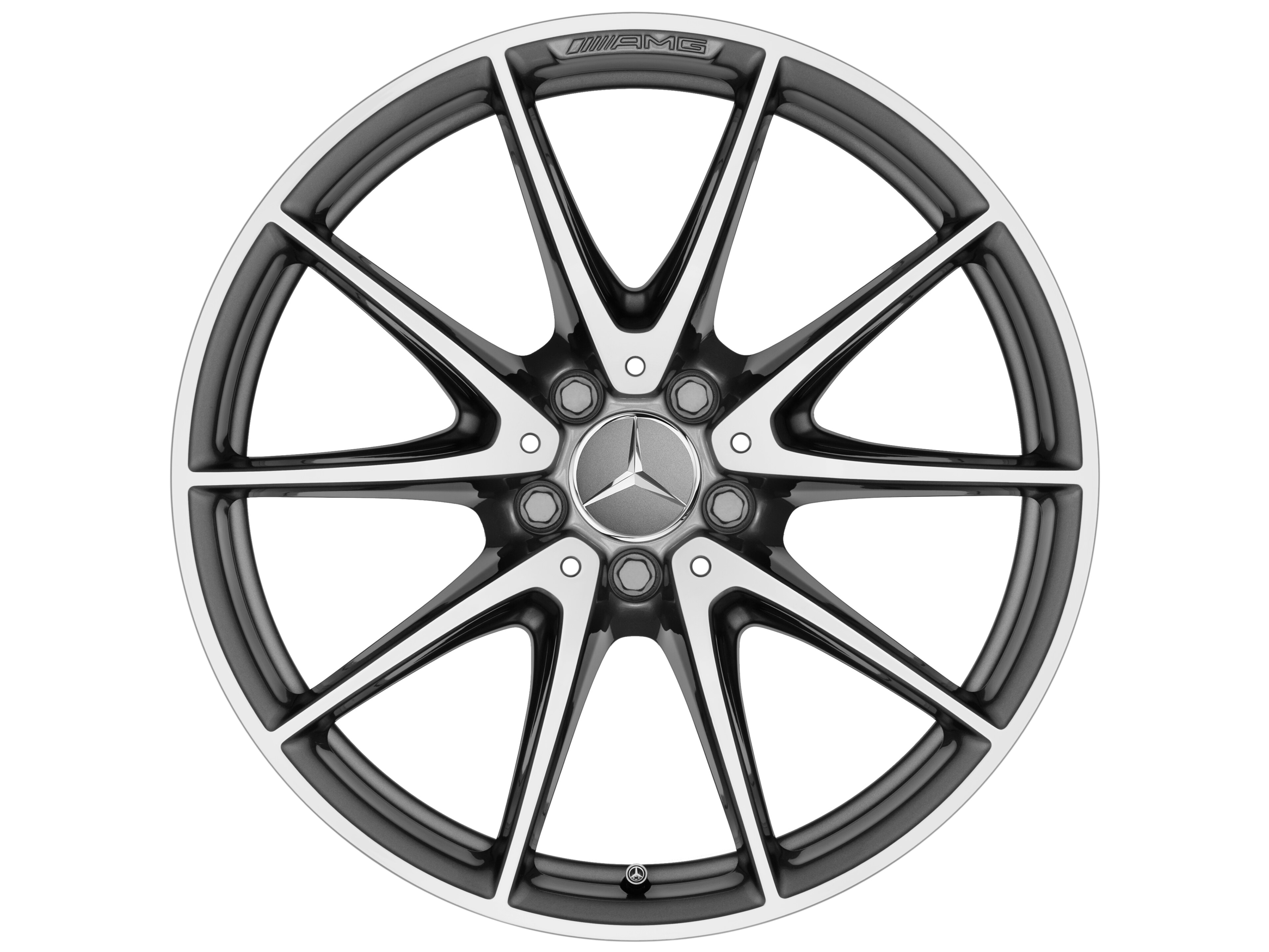 AMG 10-spoke wheel, 48.3 cm (19-inch) - 9,5 J x 19 ET 25, titanium grey, high-sheen
