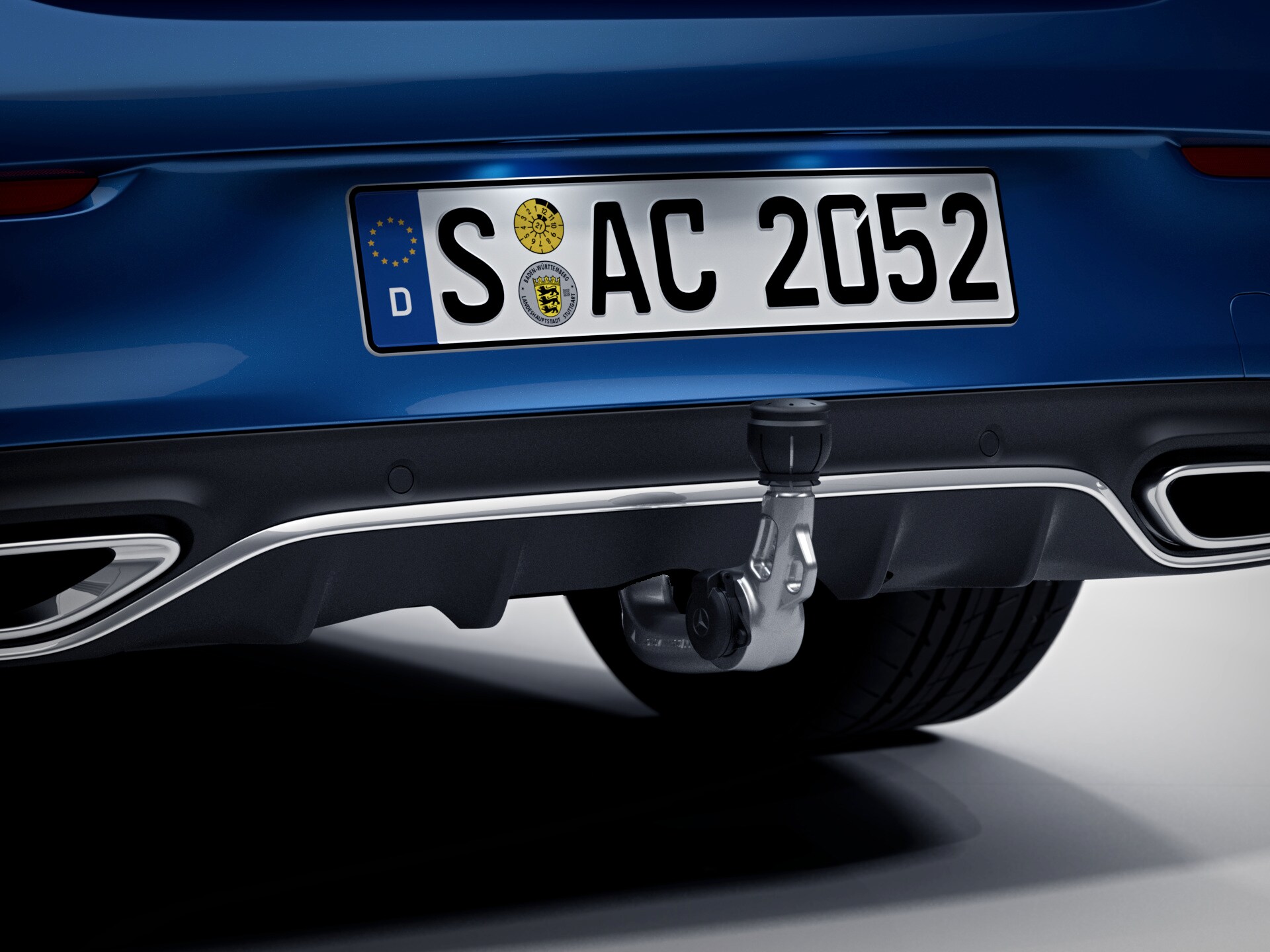 Trailer hitch, semi-automatic tilt-down, for vehicles with air suspension, ECE - Steel