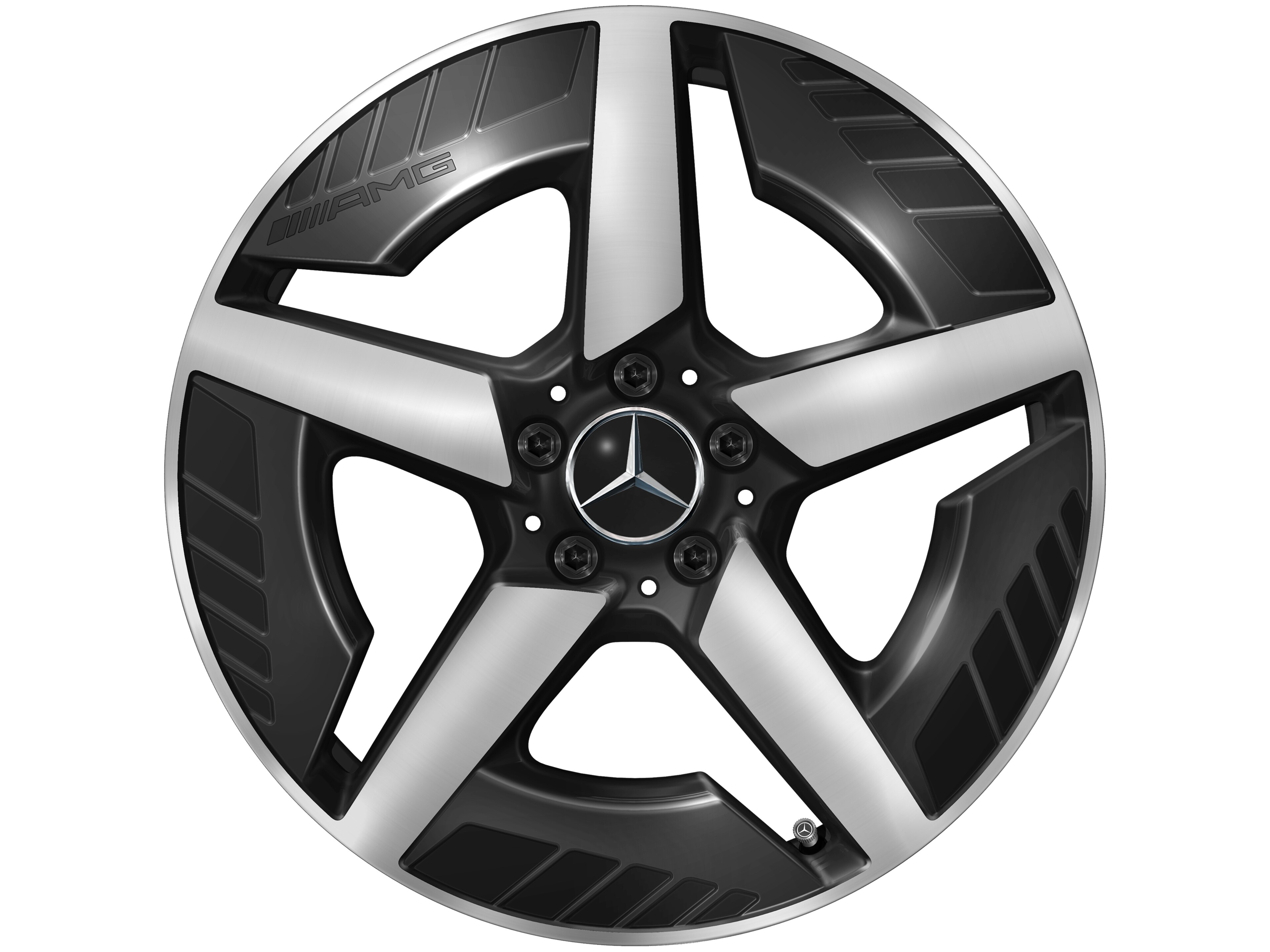 AMG light-alloy wheel, in 5-spoke design, 48.3 cm (19-inch), High-sheen finish - 8 J x 19 ET 38,2, black, high-sheen