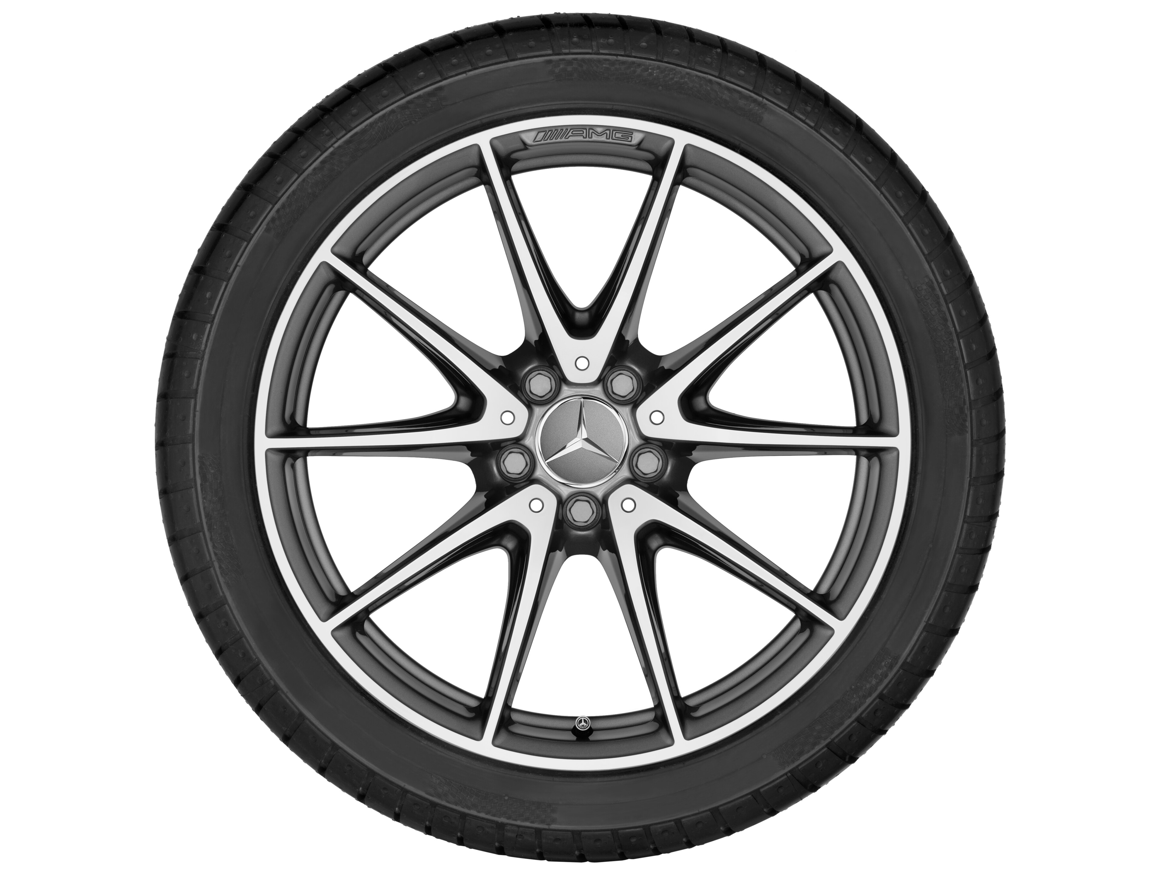 AMG 10-spoke wheel, 48.3 cm (19-inch) - 10 J x 19 ET 55, titanium grey, high-sheen