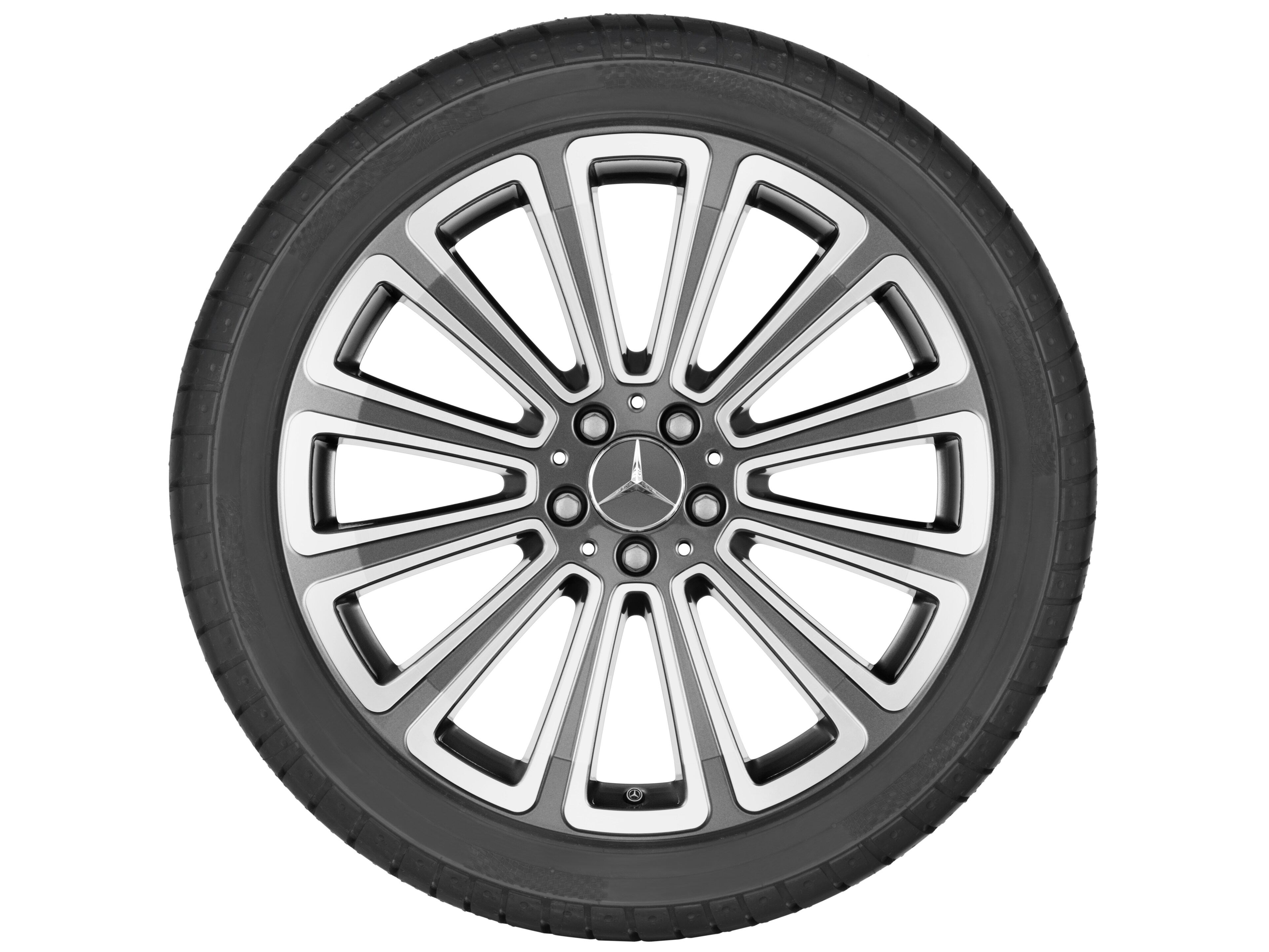 12-Speichen-Rad, 50,8 cm (20 Zoll), glanzgedreht - 9 J x 20 ET 54, grau Himalaya, glanzgedreht
