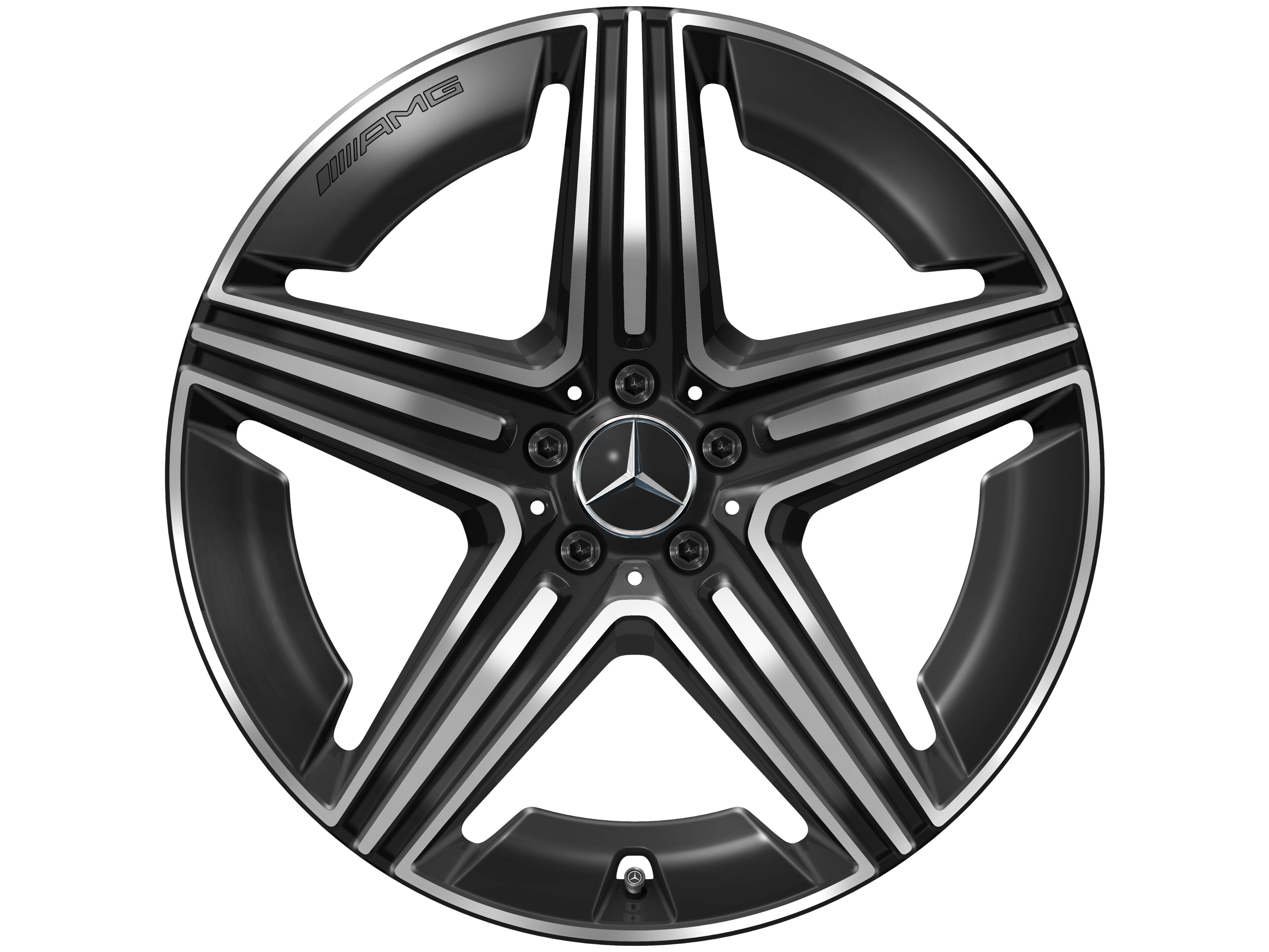 AMG 5-twin-spoke wheel, 53.3 cm (21-inch) - 11 J x 21 ET 49, black, high-sheen