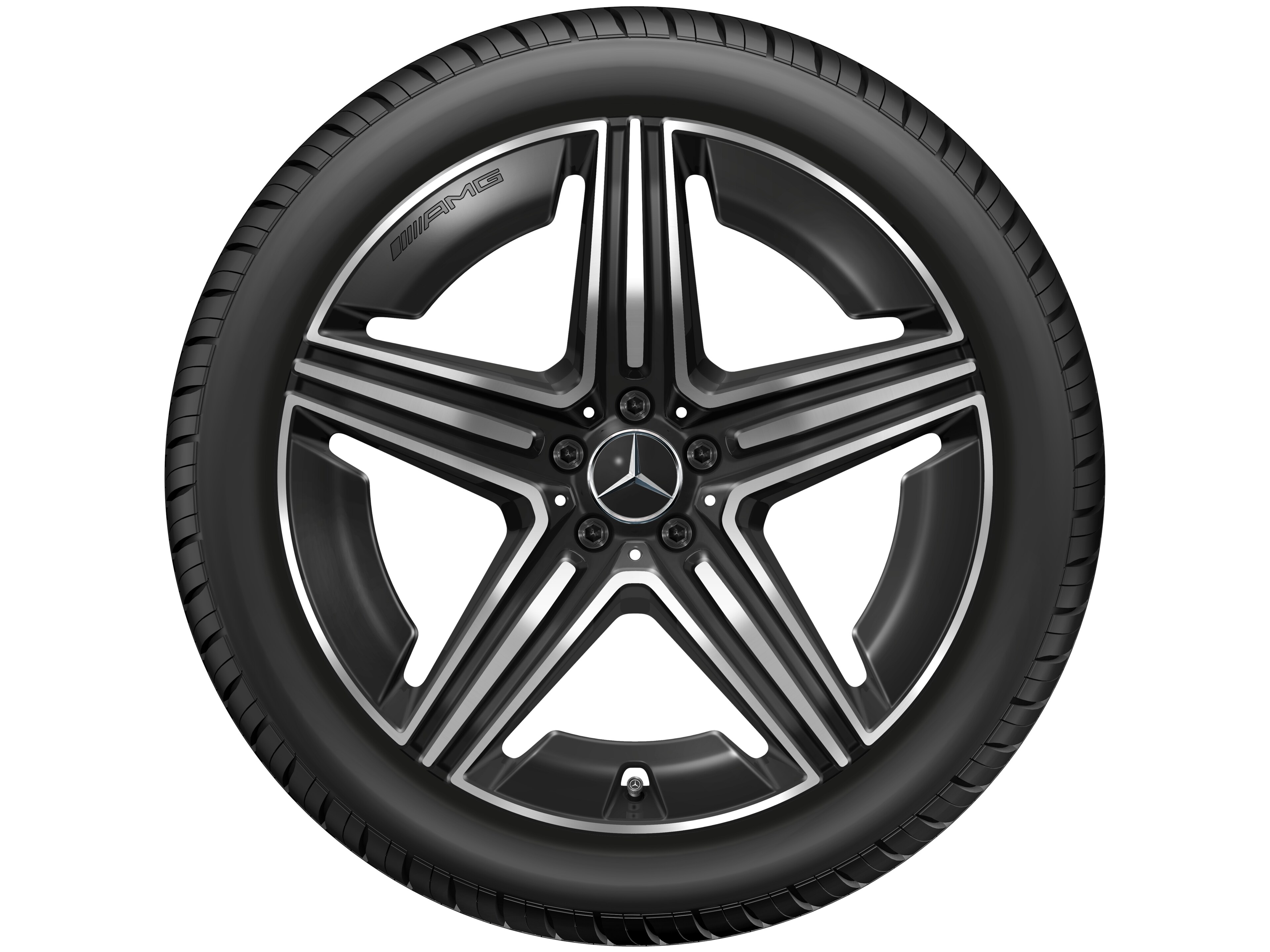 AMG 5-twin-spoke wheel, 53.3 cm (21-inch) - 11 J x 21 ET 49, black, high-sheen