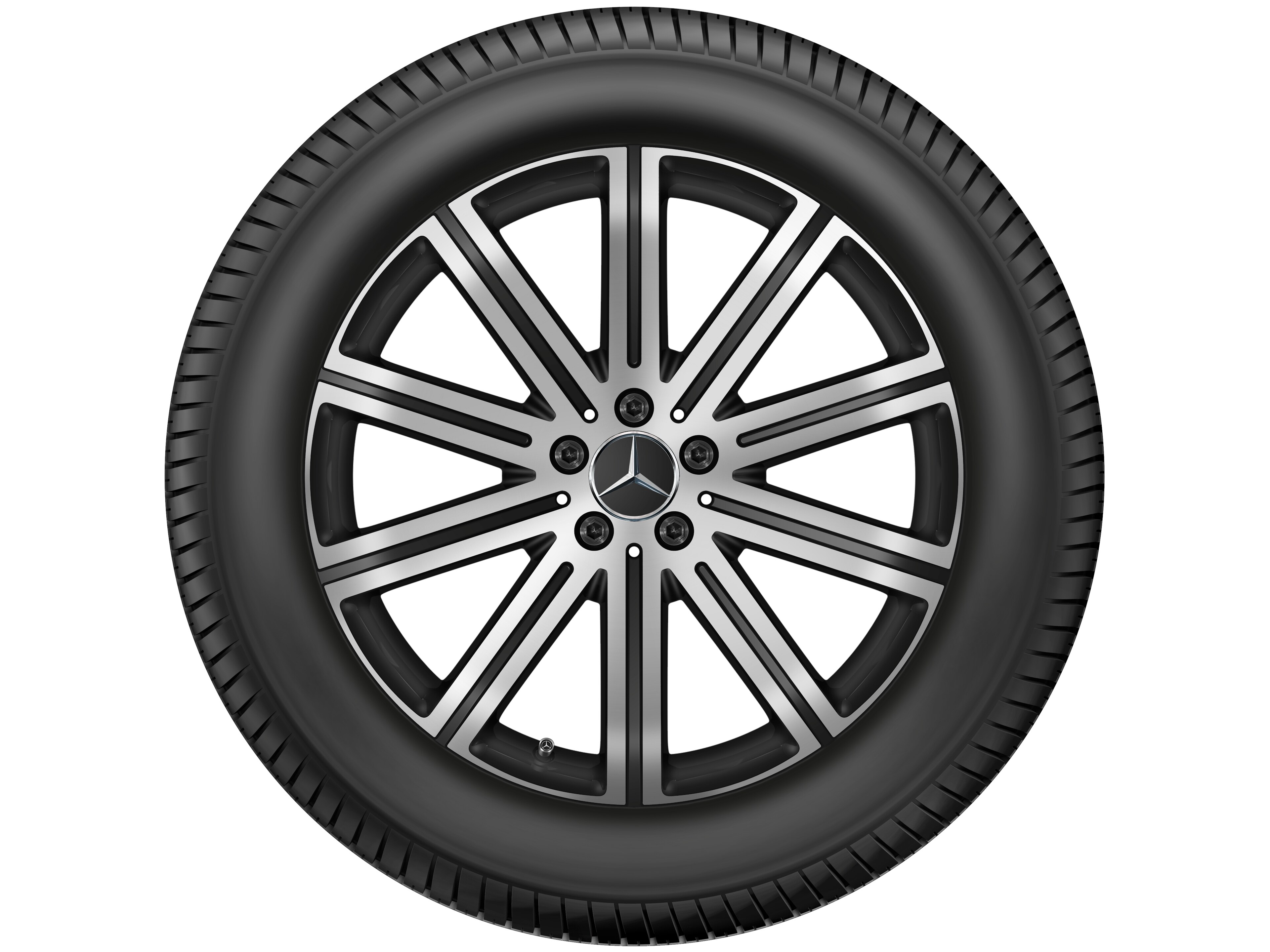10-Speichen-Rad, 50,8 cm (20 Zoll), glanzgedreht - 8,5 J x 20 ET 42, schwarz matt, glanzgedreht