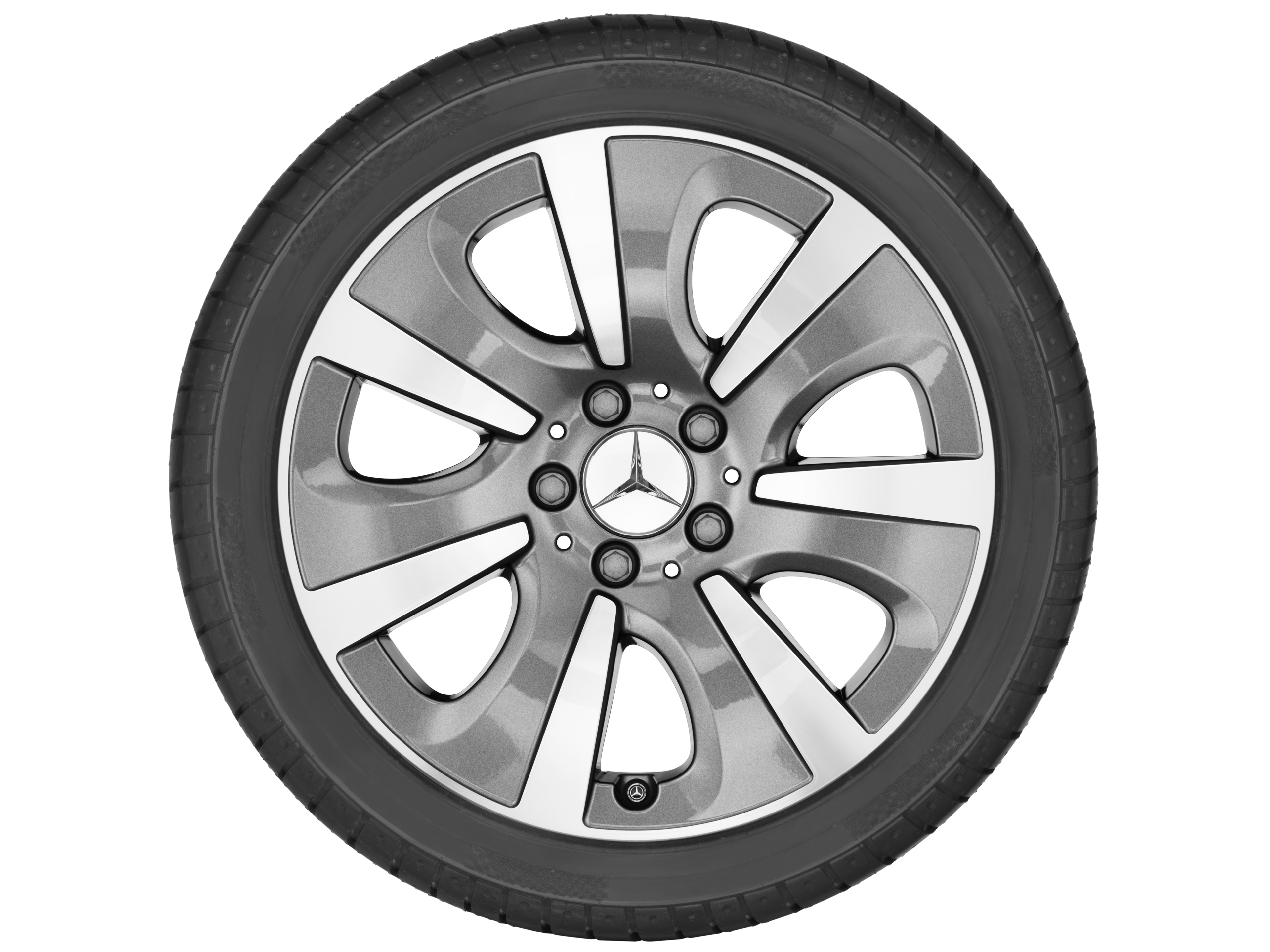 7-Loch-Rad, 40,6 cm (16 Zoll) - 7 J x 16 ET 38, grau Himalaya, glanzgedreht