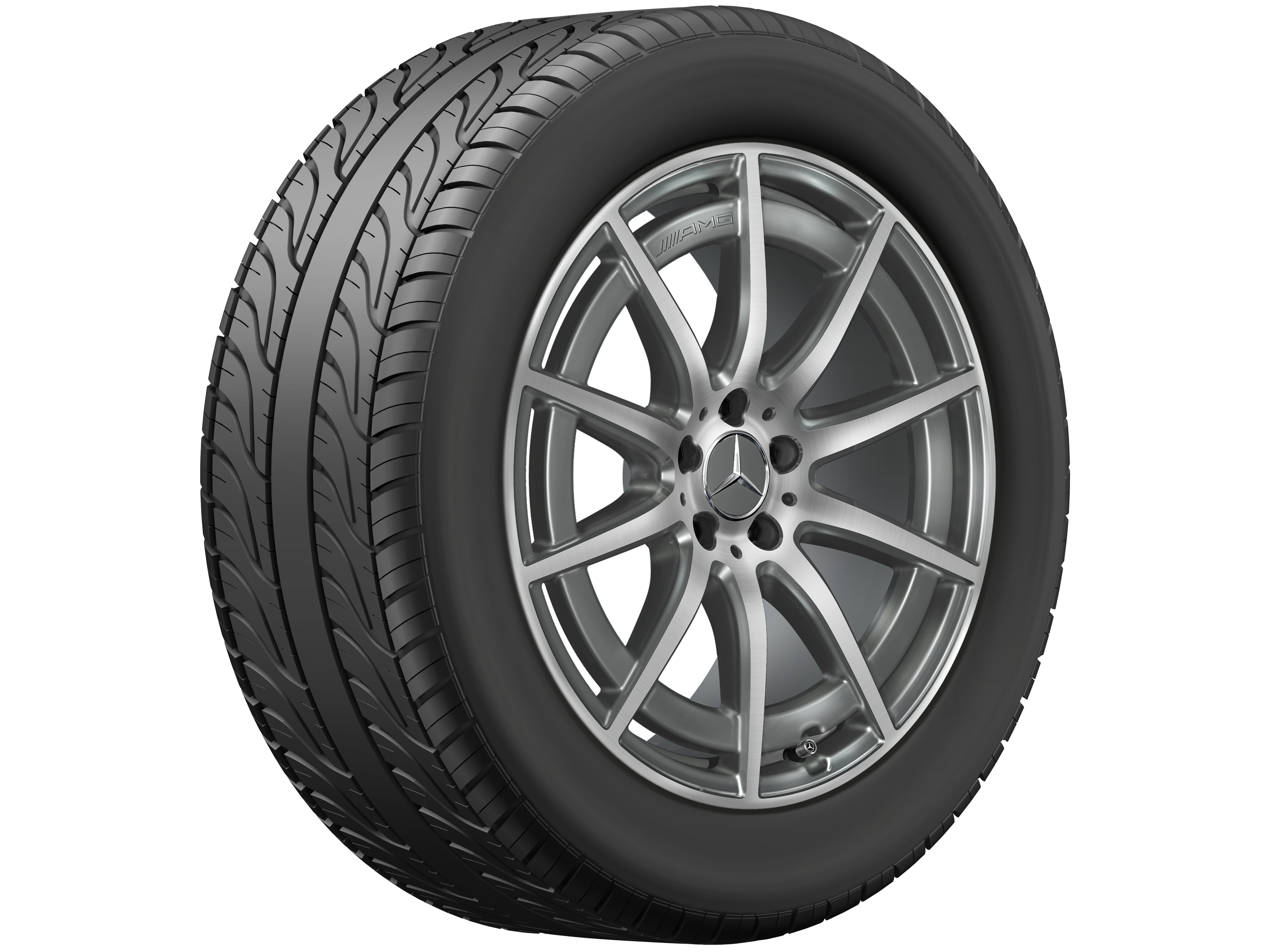 AMG 10-Speichen-Rad, 48,3 cm (19 Zoll) - 9,5 J x 19 ET 25, tantalgrau, glanzgedreht