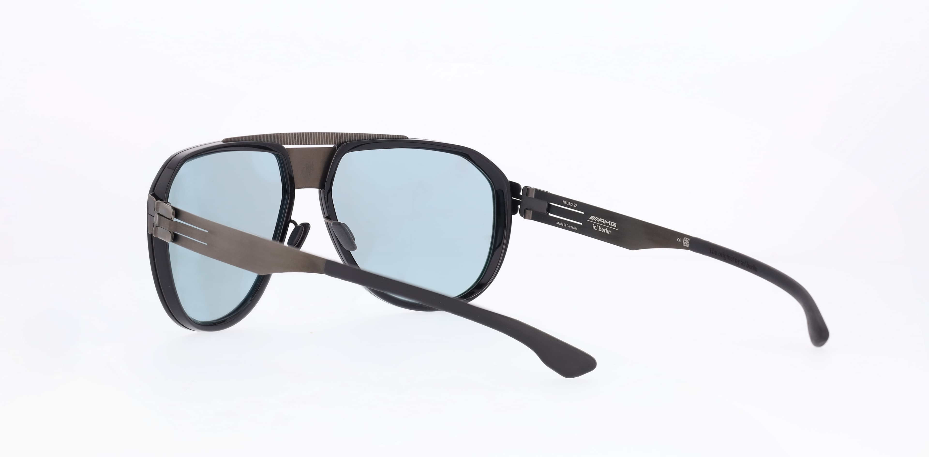 AMG Sonnenbrille, Herren, Business - graphite black, Edelstahl / Acetat, PVD beschichtet, ic! berlin