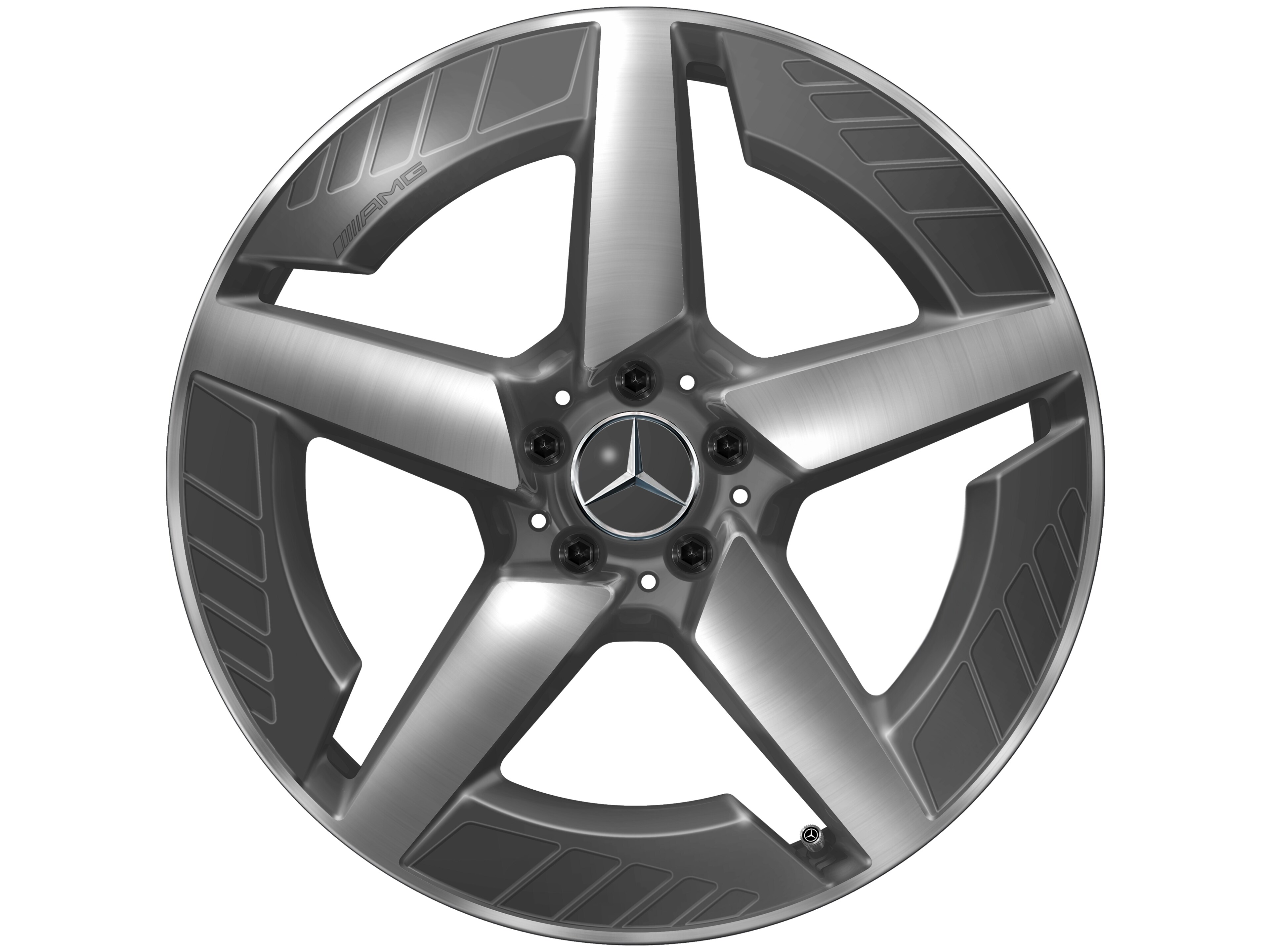 AMG Leichtmetallrad, im 5-Speichen-Design, 50,8 cm (20 Zoll) - 9 J x 20 ET 57,1, tantalgrau, glanzgedreht