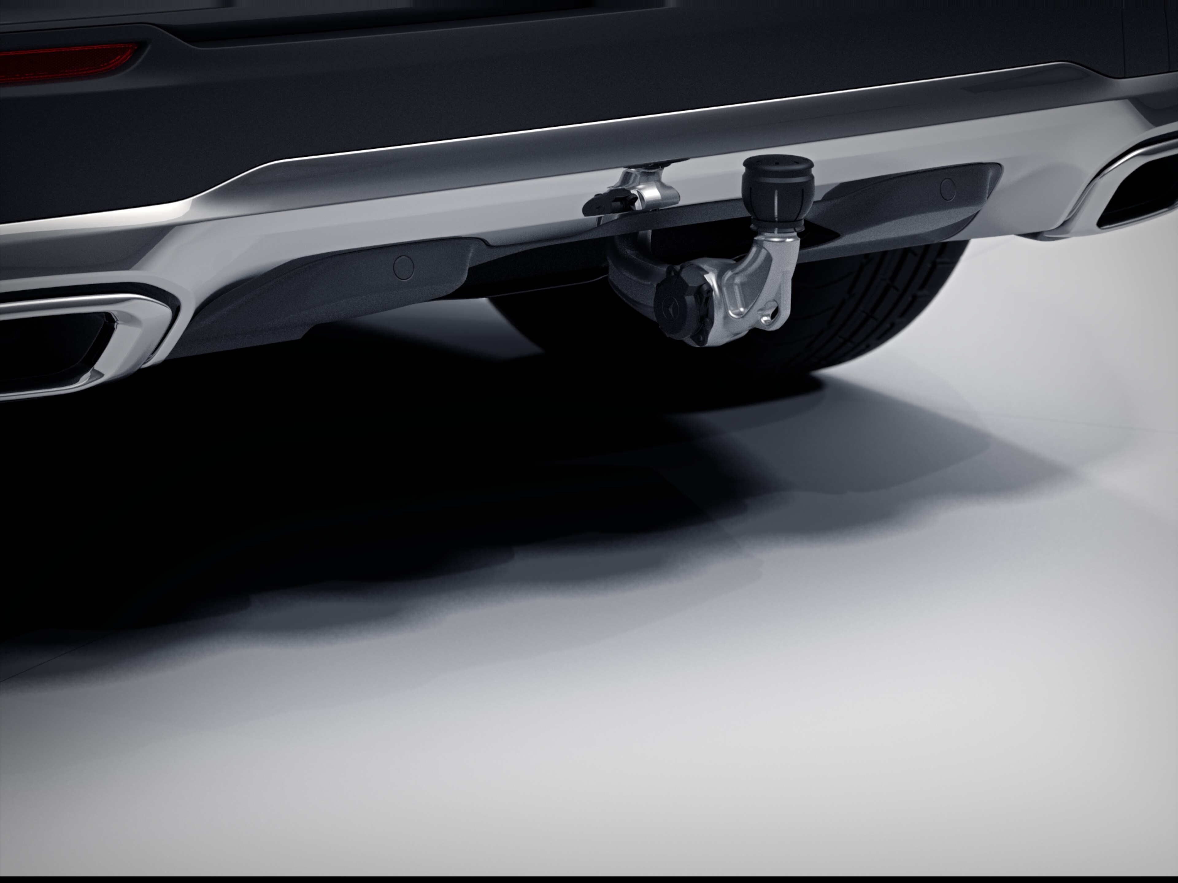 Trailer hitch, fully power-adjustable tilt-down, ECE - Steel