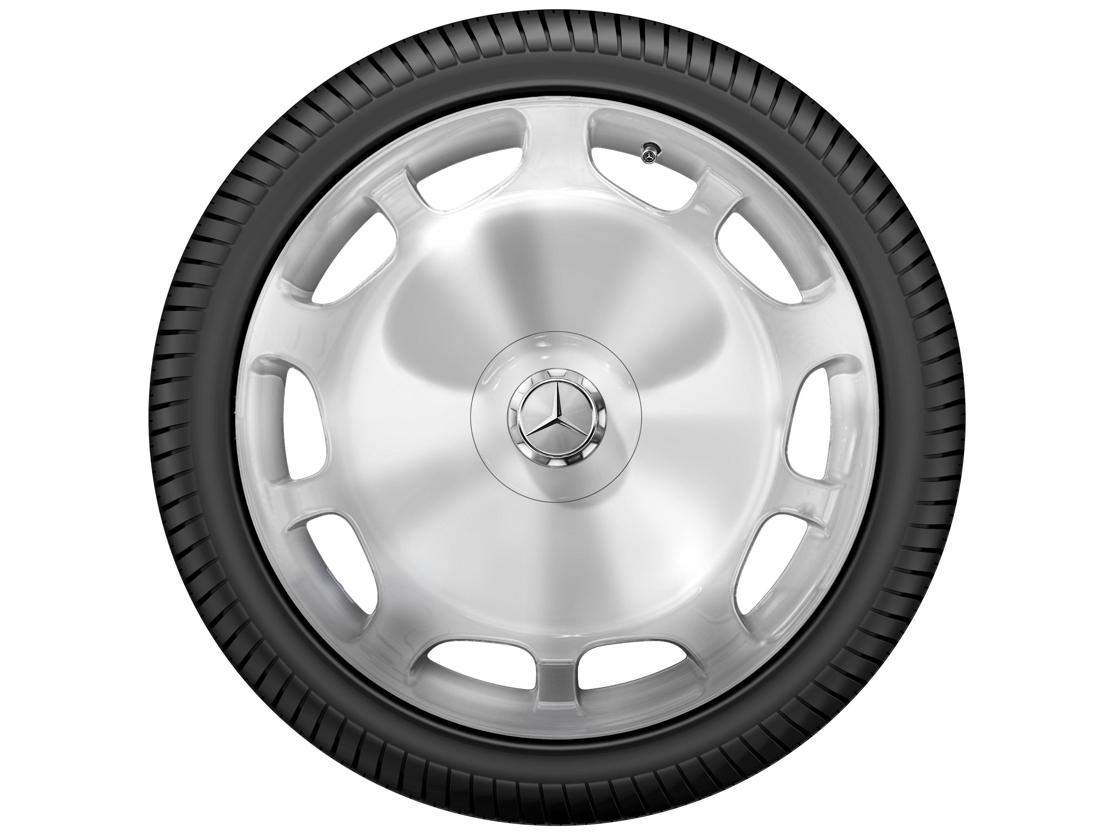 10-hole wheel, 50.8 cm (20-inch) - 8,5 J x 20 ET 36, silver-coloured, polished