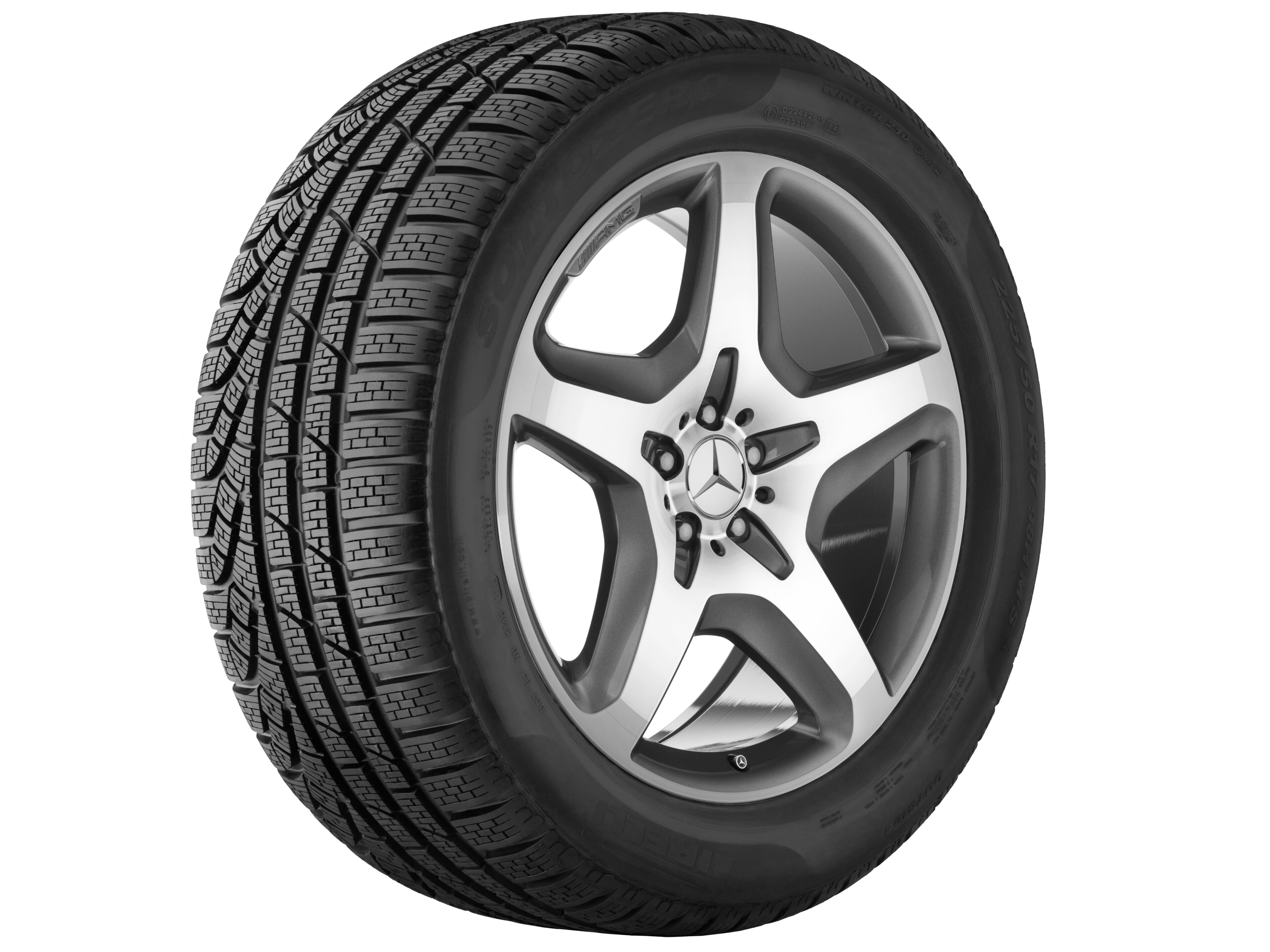 AMG 5-Speichen-Rad, 53,3 cm (21 Zoll) - 10 J x 21 ET 46, titangrau, glanzgedreht