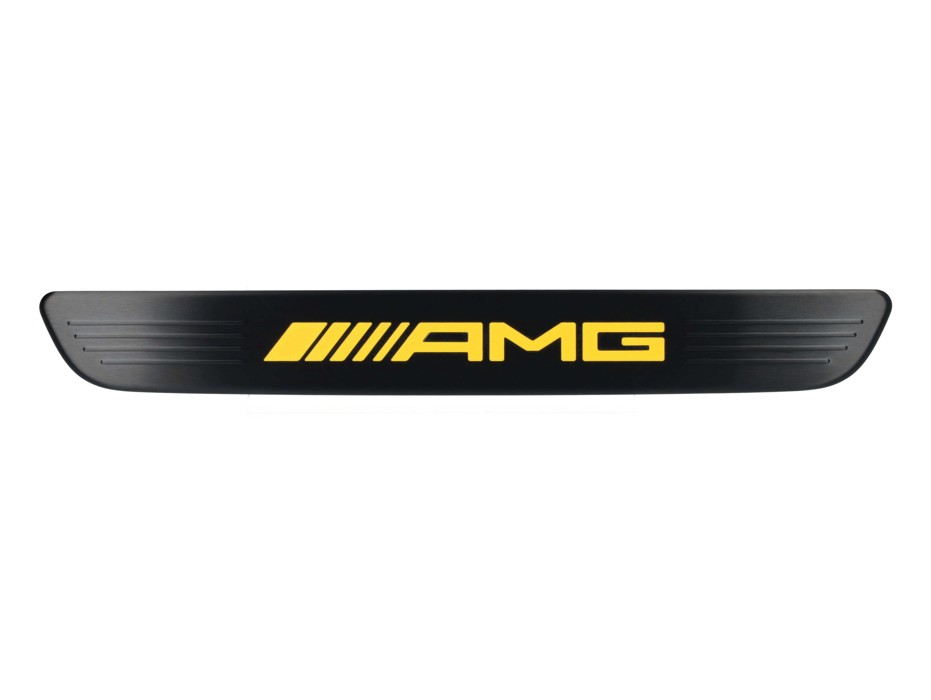 Wechselcover für beleuchtete Einstiegsleiste, AMG, vorne, 1-fach - Edelstahl, schwarz / gelb