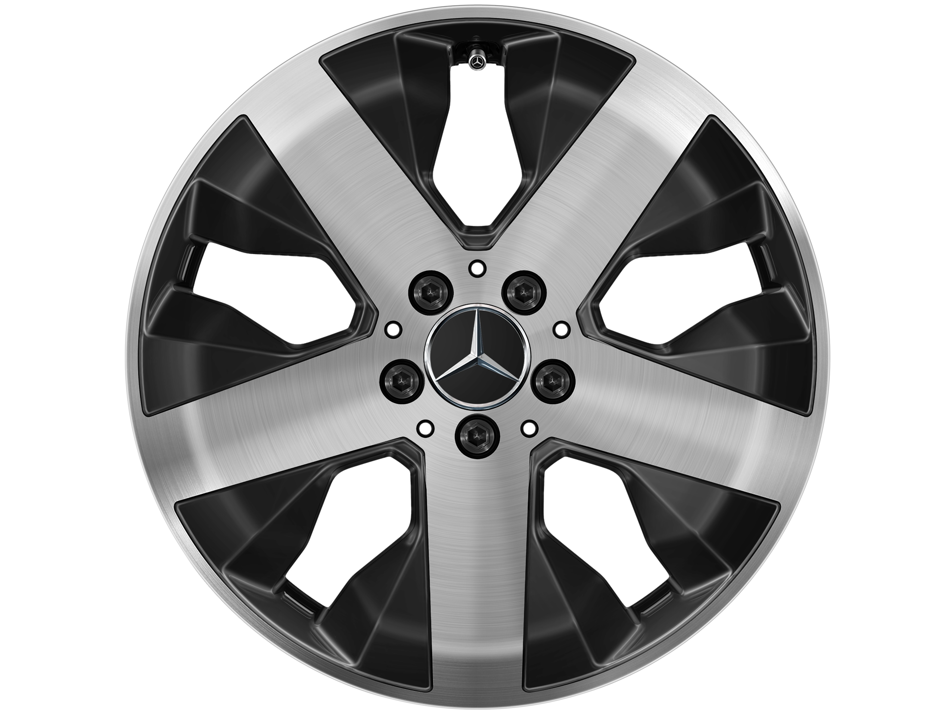5-Speichen-Rad, 45,7 cm (18 Zoll) - 7,5 J x 18 ET 53, schwarz, glanzgedreht
