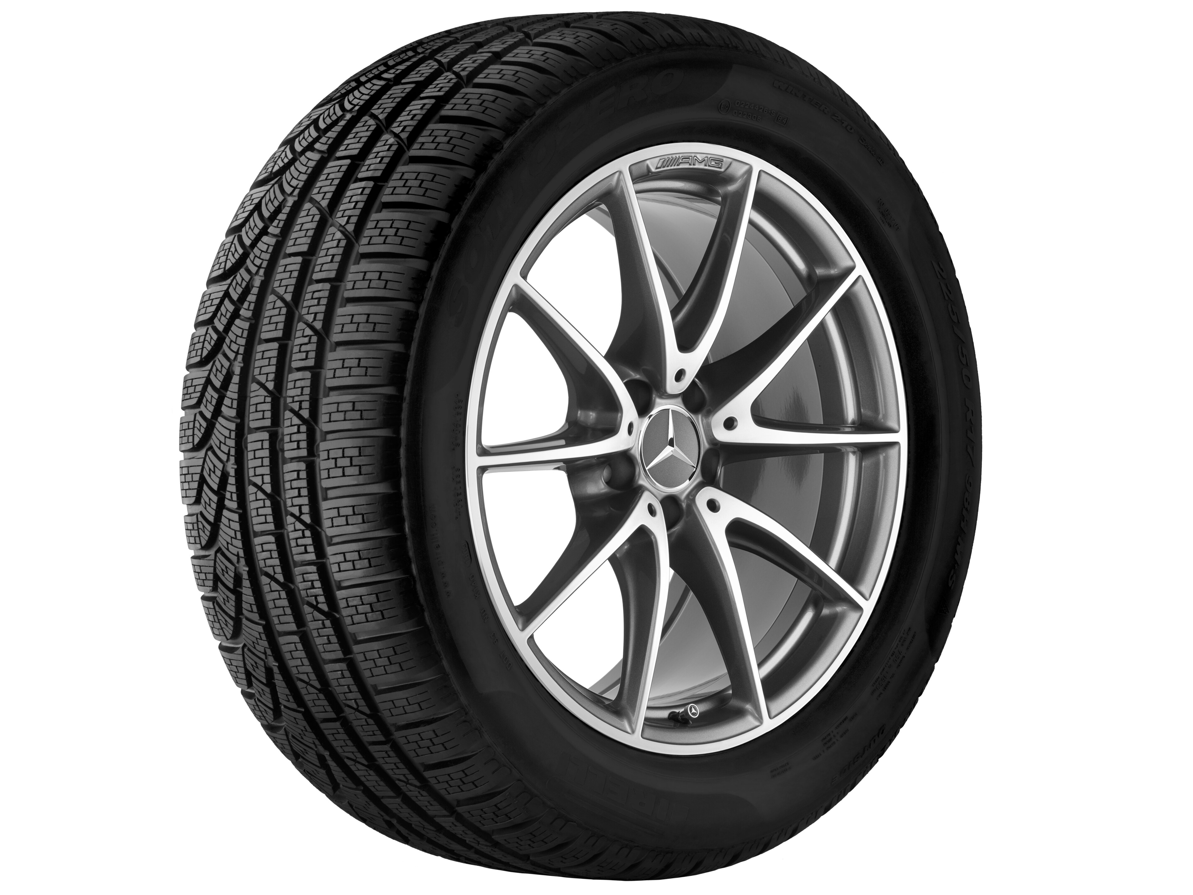 AMG 10-spoke wheel, 48.3 cm (19-inch) - 10 J x 19 ET 55, titanium grey, high-sheen
