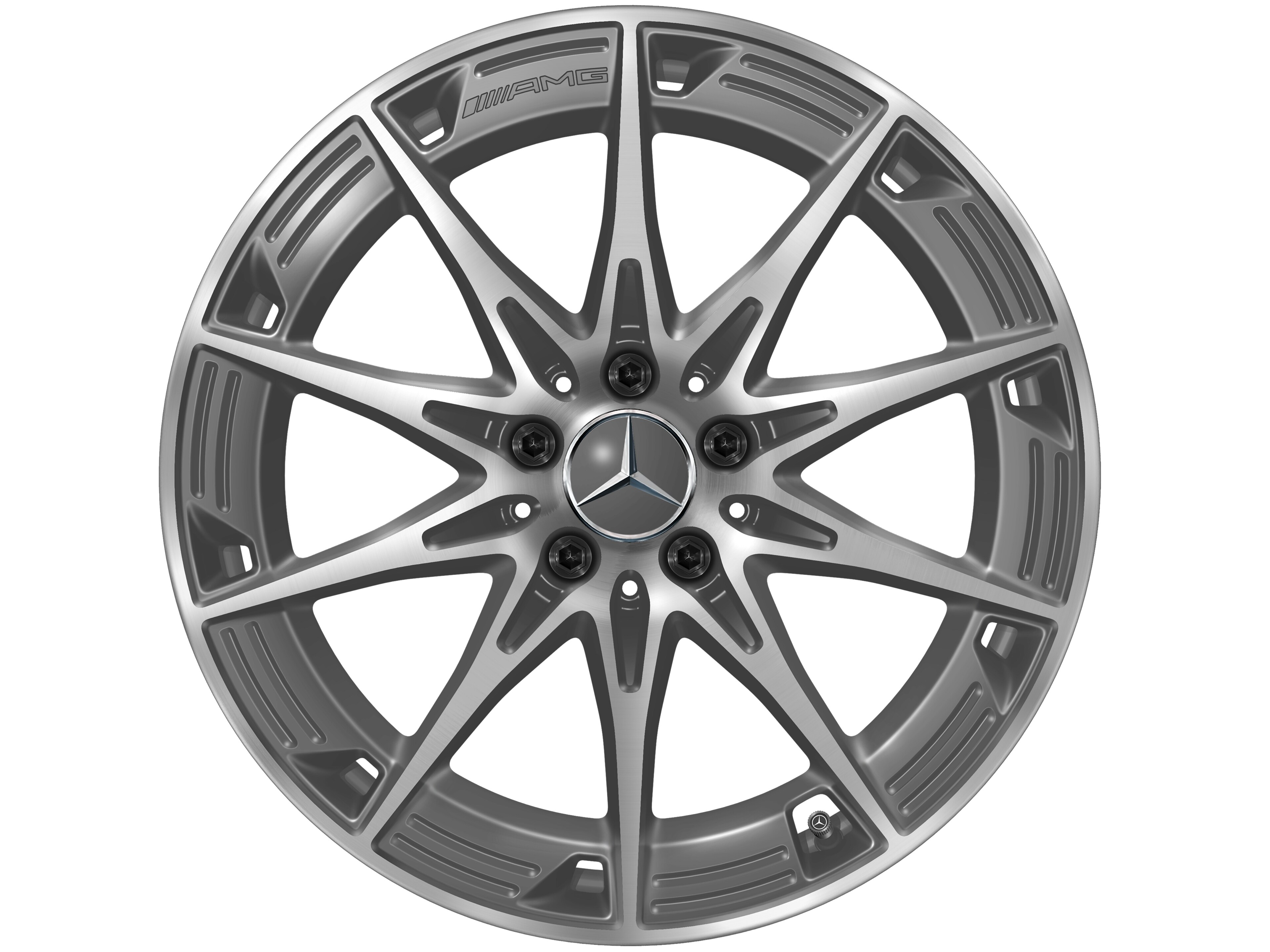 AMG Leichtmetallrad, im 10-Speichen-Design, 48,3 cm (19 Zoll) - 9 J x 19 ET 48, tantalgrau, glanzgedreht
