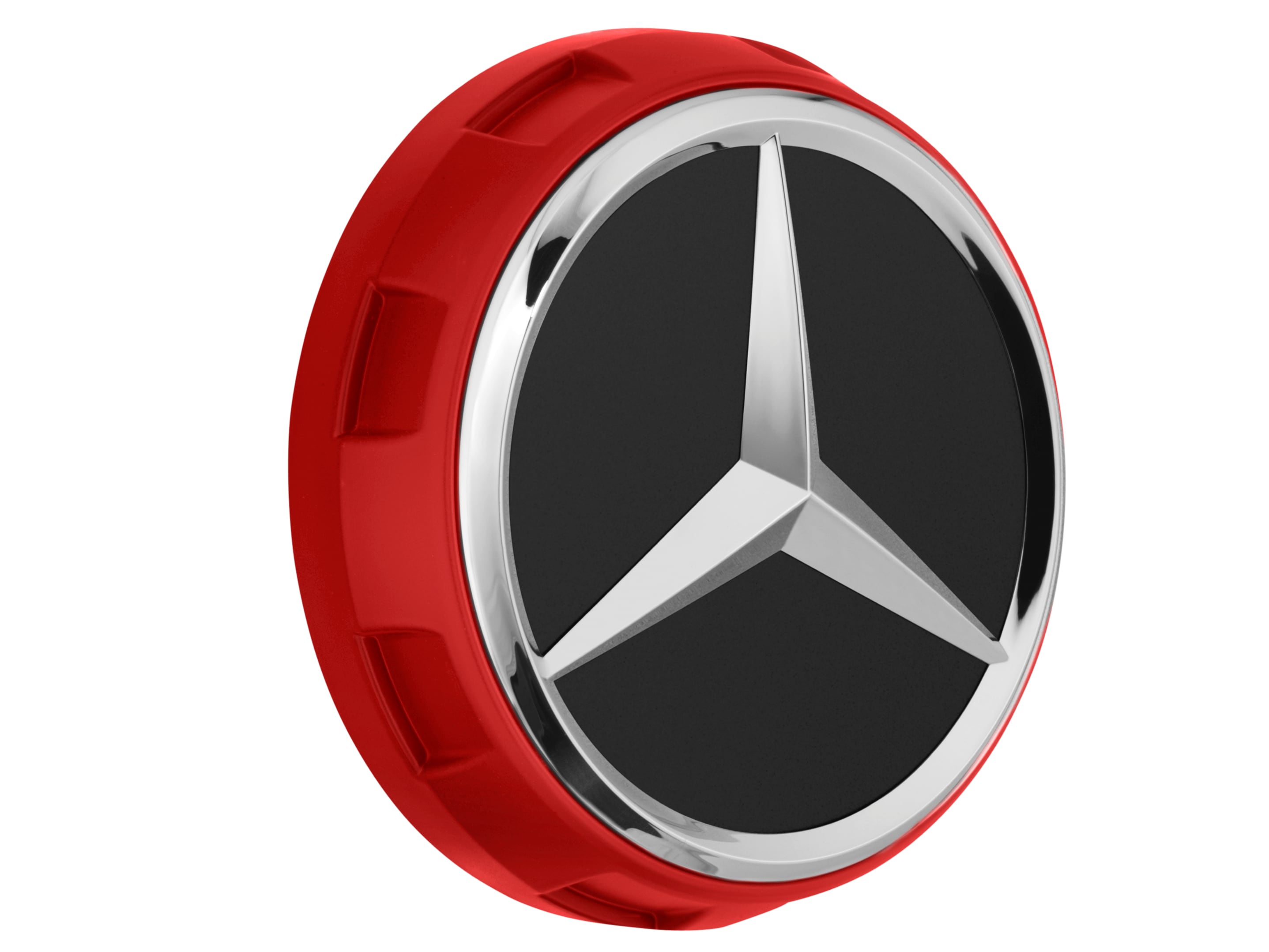 AMG Radnabenabdeckung, im Zentralverschlussdesign, für Zentrierloch-Durchmesser 71,8 mm - rot