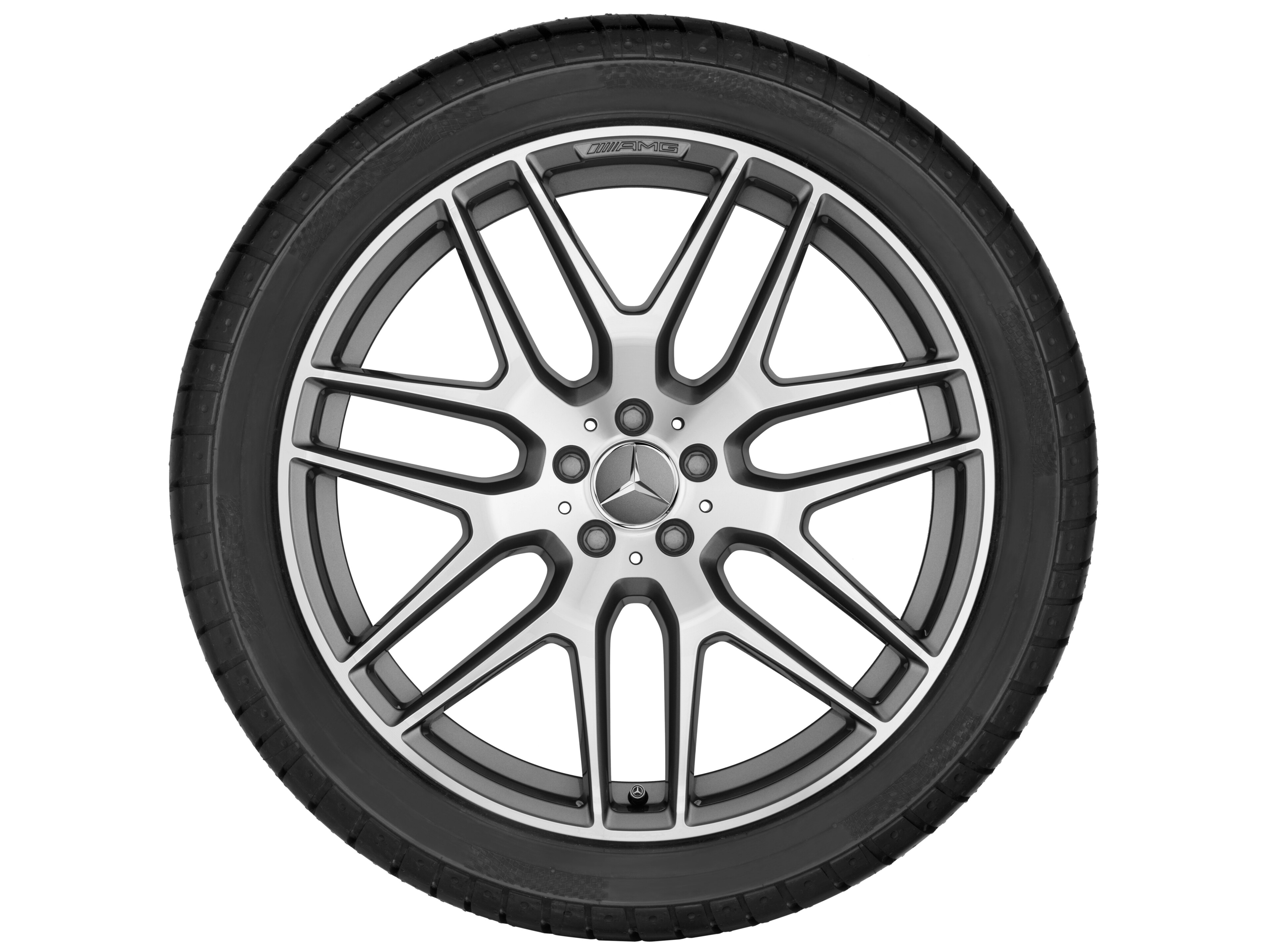 AMG Leichtmetallrad, im Kreuzspeichen-Design, 53,3 cm (21 Zoll) - 10 J x 21 ET 46, titangrau, glanzgedreht